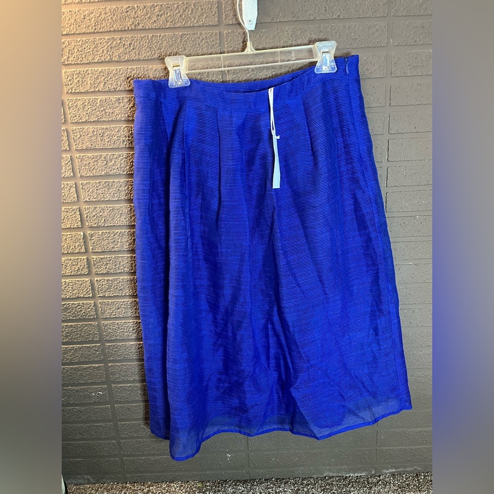 Piperlime Collection Royal Blue Textured Pleated A-Line Skirt Size L